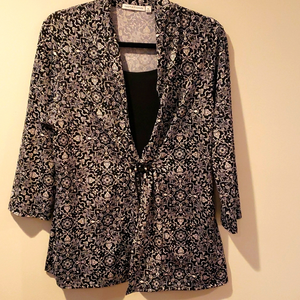 Dressy blouse with beaded closure